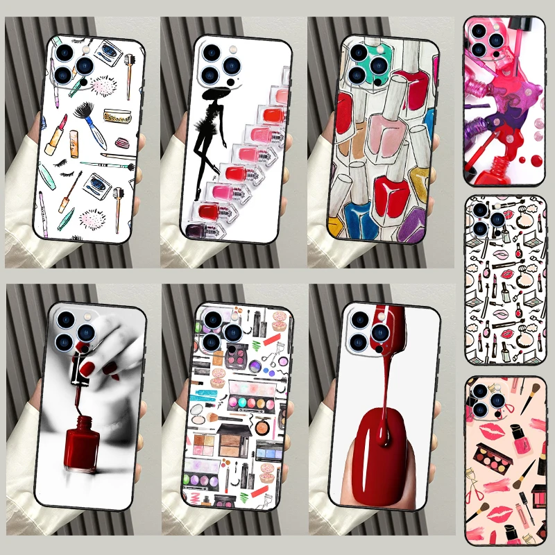 Cosmetics Nail Polish Case For Samsung Galaxy S25 Ultra S22 S21 S20 S24 S23 Ultra S9 S10 Plus S25 FE Cover Coque