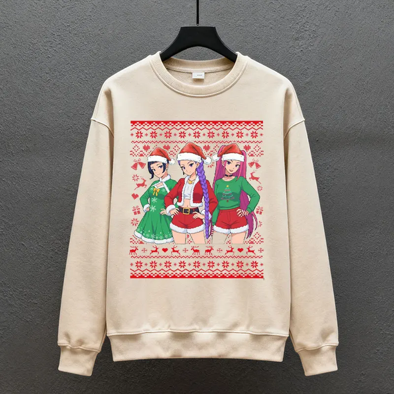 Christmas Jumper Funny Huntrix Ugly Christmas Sweatshirt Demon Hunters Sweater Huntrix Xmas Sweaterirts Hoody Streetwear Women