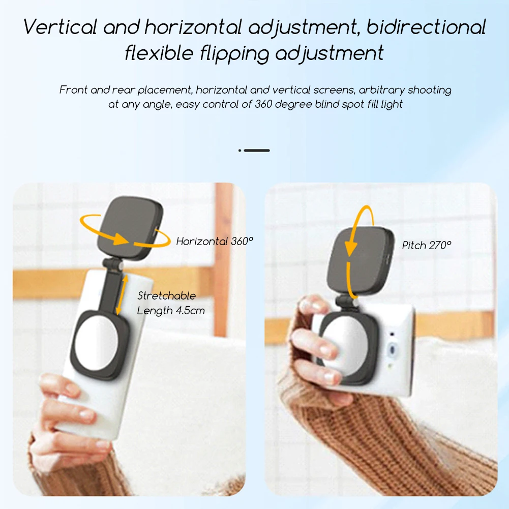 Selfie Ring Light with Mirror Portable Magnetic LED Video Photography Light Rechargeable for Smartphones Tablets