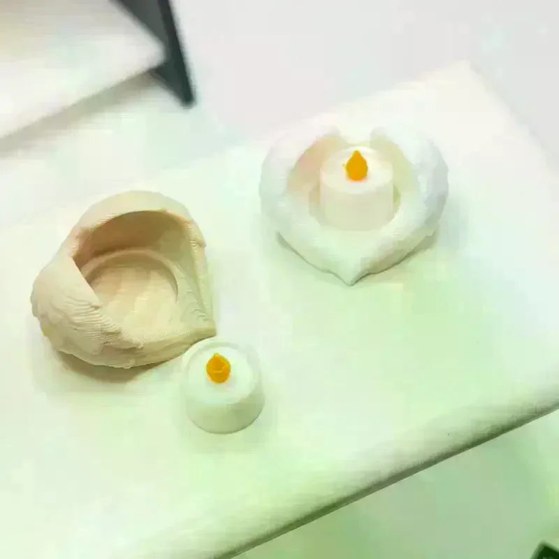 2Pcs 1:12 Dollhouse Mini Retro Candle Miniature Tray Set Playhouse Toys Home Ornament Christmas Scene Decoration