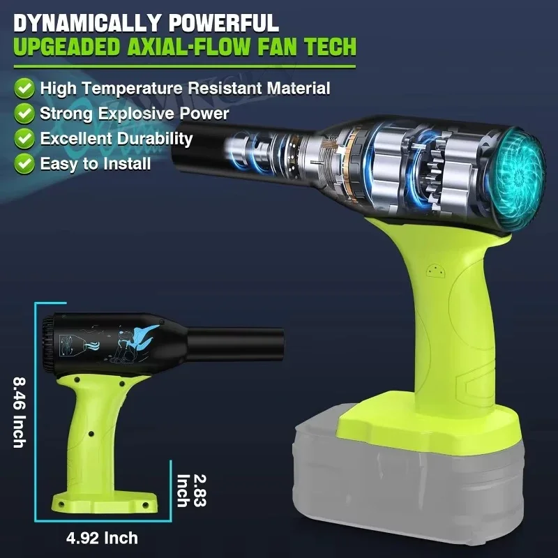 Soplador de chorro Turbo inalámbrico, ventilador de polvo eléctrico de mano, Mini soplador seco de chorro para Ryobi 18V ONE + batería P102 P103 P122 P104 P105