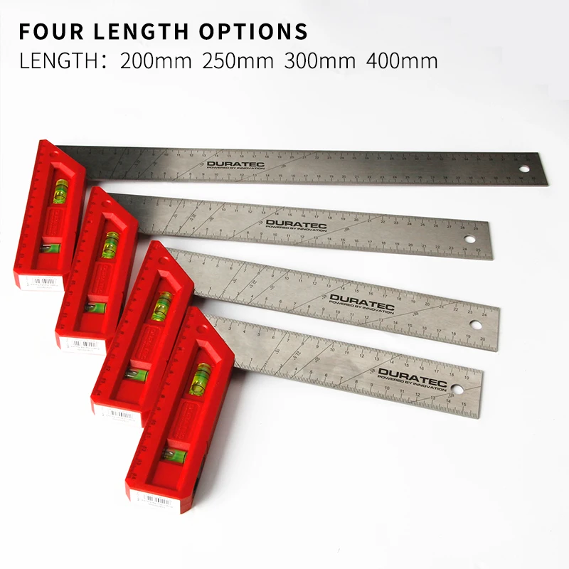 90 Degree Turn triangle and right angle corner ruler 200mm 300mm 400mm Plastic handle For Woodworking Measuring Tools