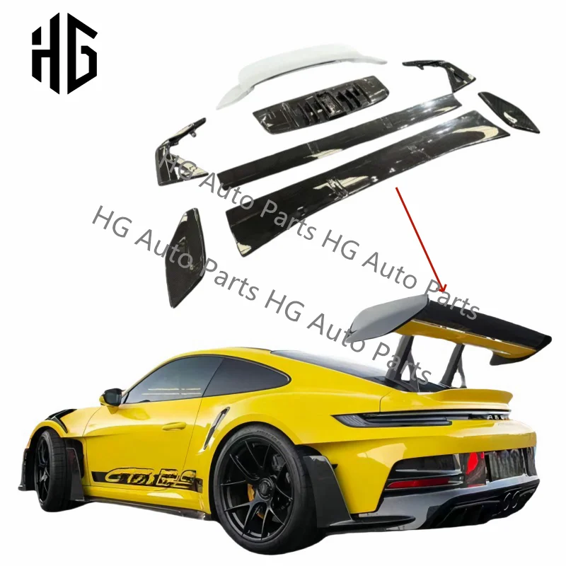 Upgrade to GT3RS Style Carbon Fiber Rear Spoiler Wing For Porsche 911 992 GT3-RS Tail Wing Trunk Cover Body Kit