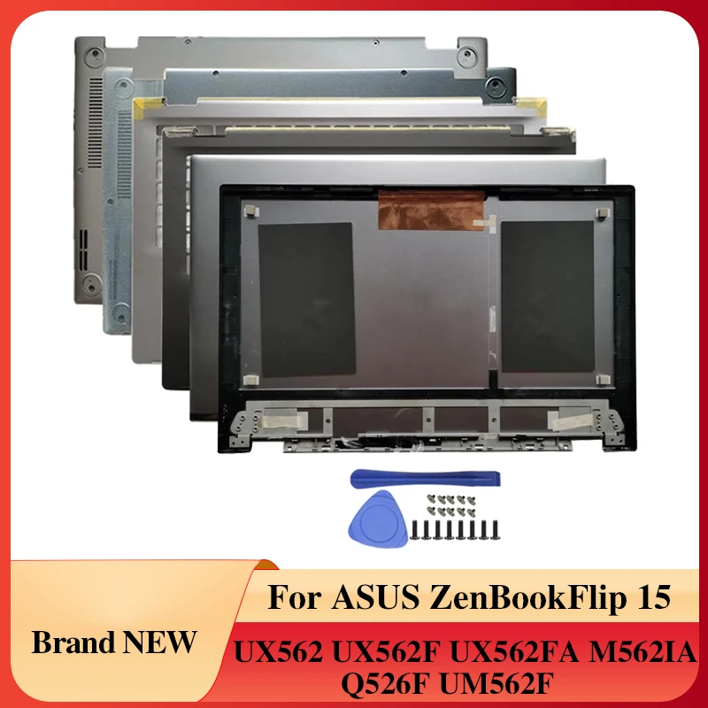 

Для ASUS ZenBook Flip 15 UX562 UX562F UX562FA M562IA Q526F UM562F ЖК-экран для ноутбука задняя крышка/подставка для рук/нижняя часть корпуса серебристо-черный
