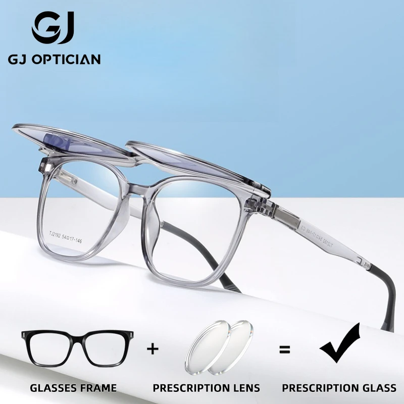 

GJ OPTICIAN новые пластиковые очки с магнитным покрытием из титана, поляризационные солнцезащитные очки с защитой от синего света, оптические очки по рецепту