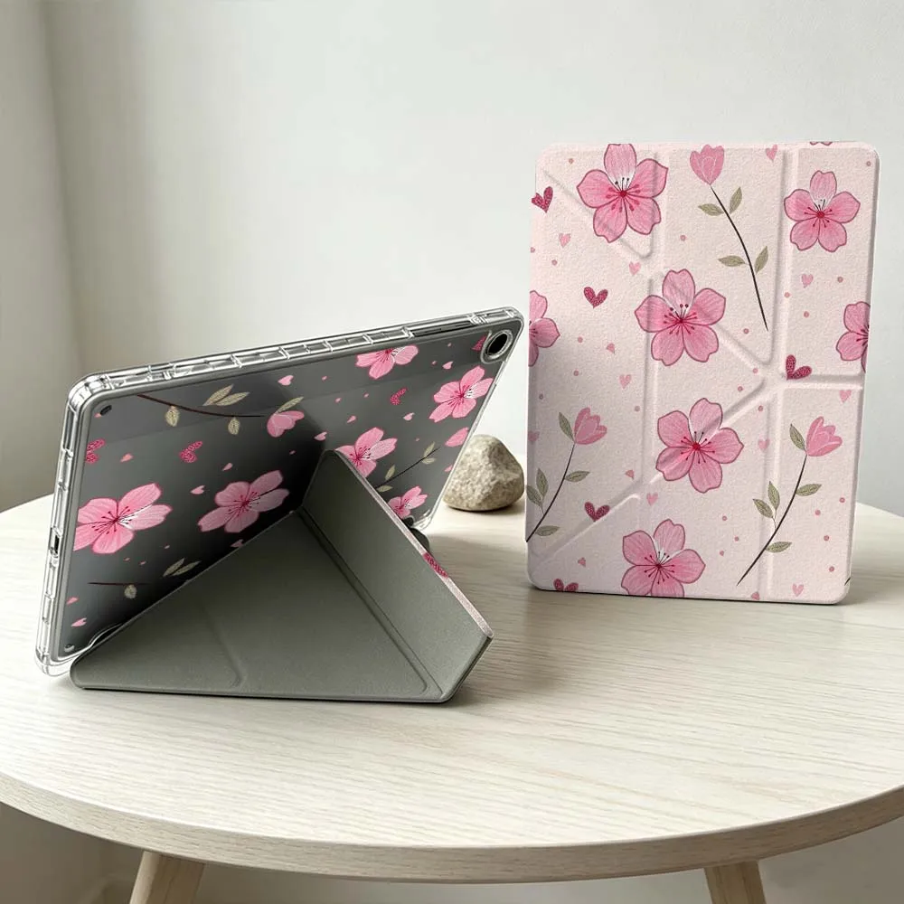 

Pink Flower Design For Samsung Galaxy Tab S10 S9 S8 S7 S6 A11 A10 A9 FE Plus Lite Foldable 3Y Tablet Case Soft