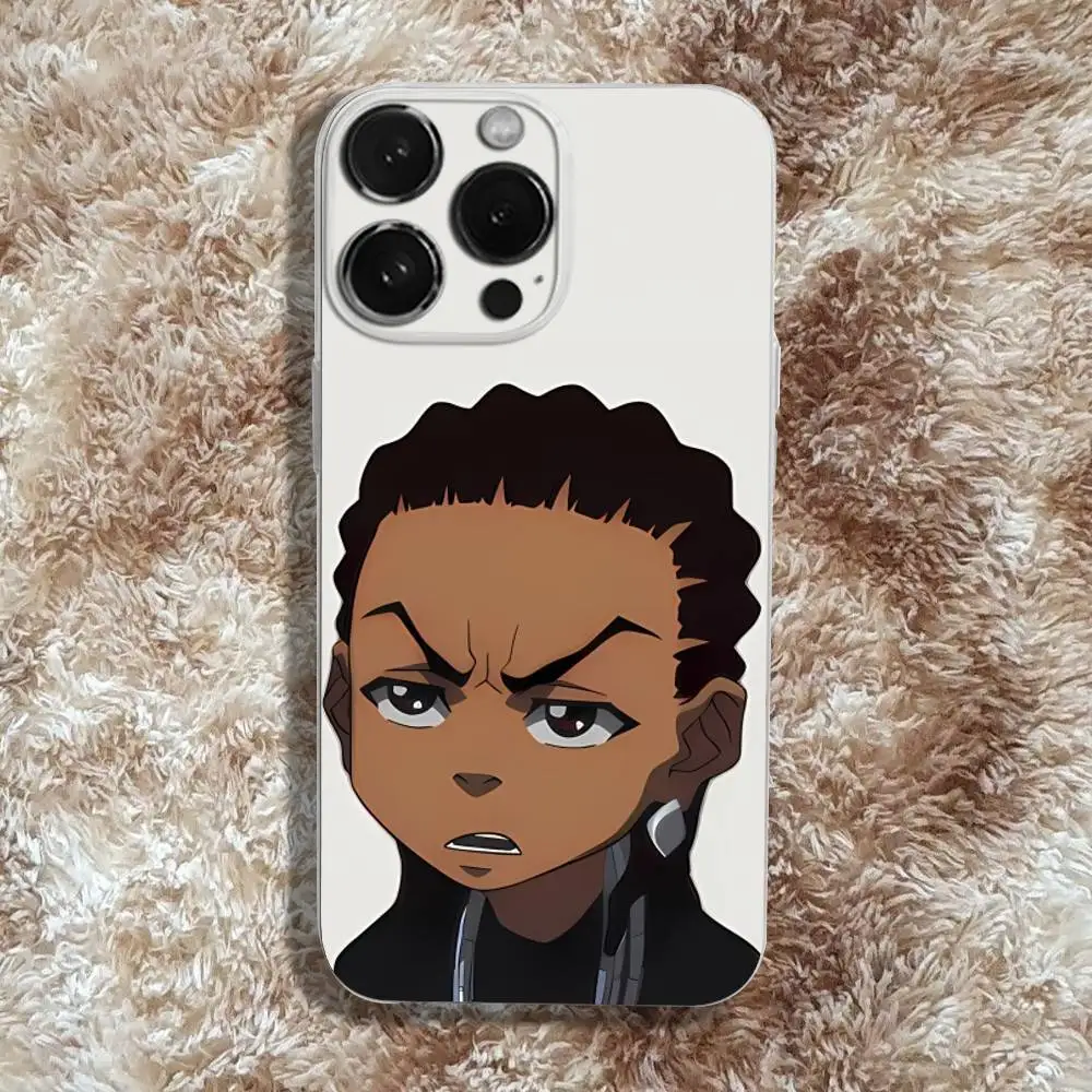 T-The C-Cartoon B-Boondocks Phone Case For iPhone 17,16,15,14,13,12,11 Pro,Max,Plus,X,XS,XR,SE4,E Mini Transparent Soft Cover