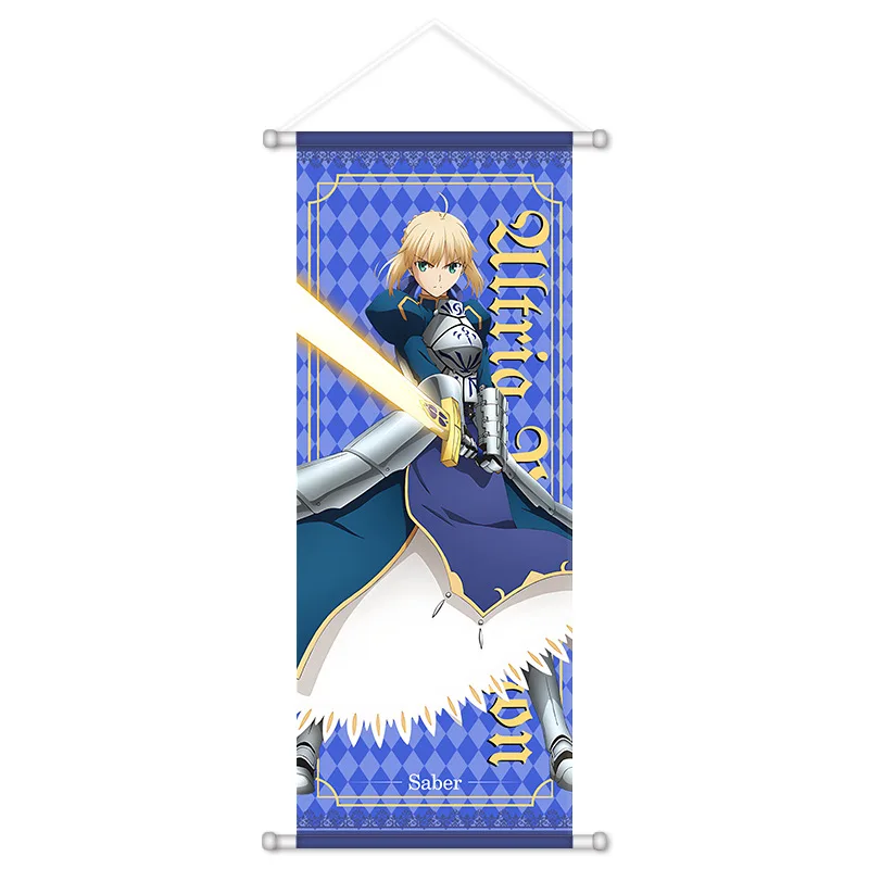 Fate Game Anime Peripheral Hanging Scrolls Painting Altria Rin Sakura Illyasviel Emiya Poster Wall Scroll Art Room Decor Gifts