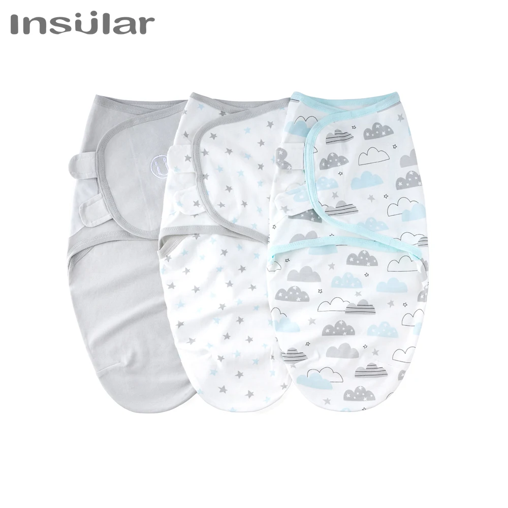 

Островное детское пеленальное одеяло для новорожденных 0-6 месяцев, удобное одеяло из органического хлопка со звездами, 3 шт., защита детского спального мешка