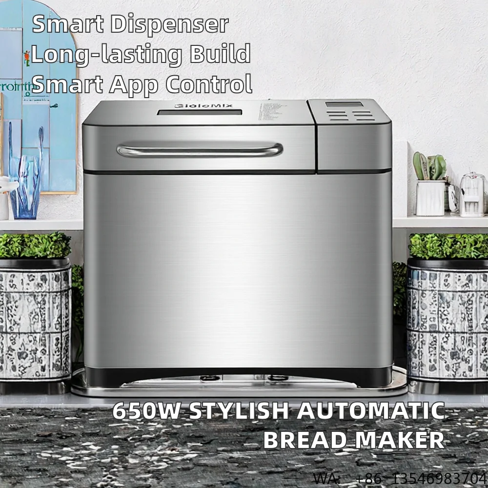 Electric Stainless Steel Household Bread Maker with Smart Cooking Programs