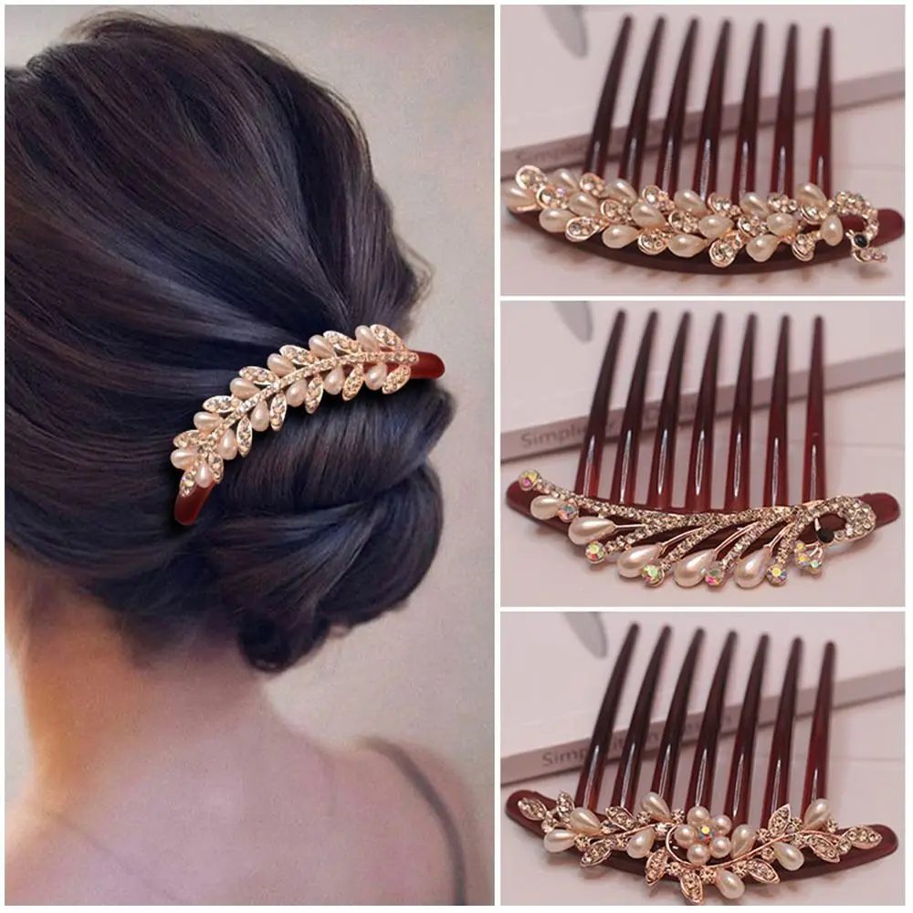 Wedding Hair Accessories Shiny Rhinestone Flower Haiclips Hair Comb Bride Hair Jewelry Hairpin