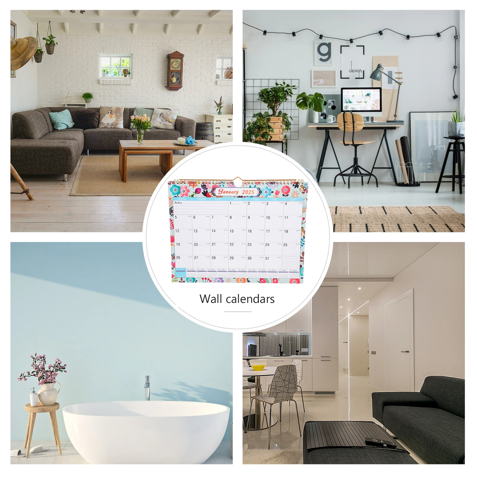 

Wall 2024-2025 Hanging English Appointment Calendar For Office Home Sturdy Space-Saving Lightweight Countdown Room Family