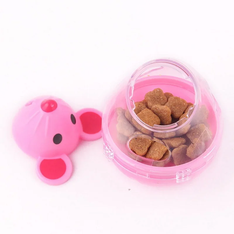 Alimentador de mascotas para gatos, dispensador de fugas de comida rodante, cuenco para jugar, Juguetes Divertidos de entrenamiento para gatos y