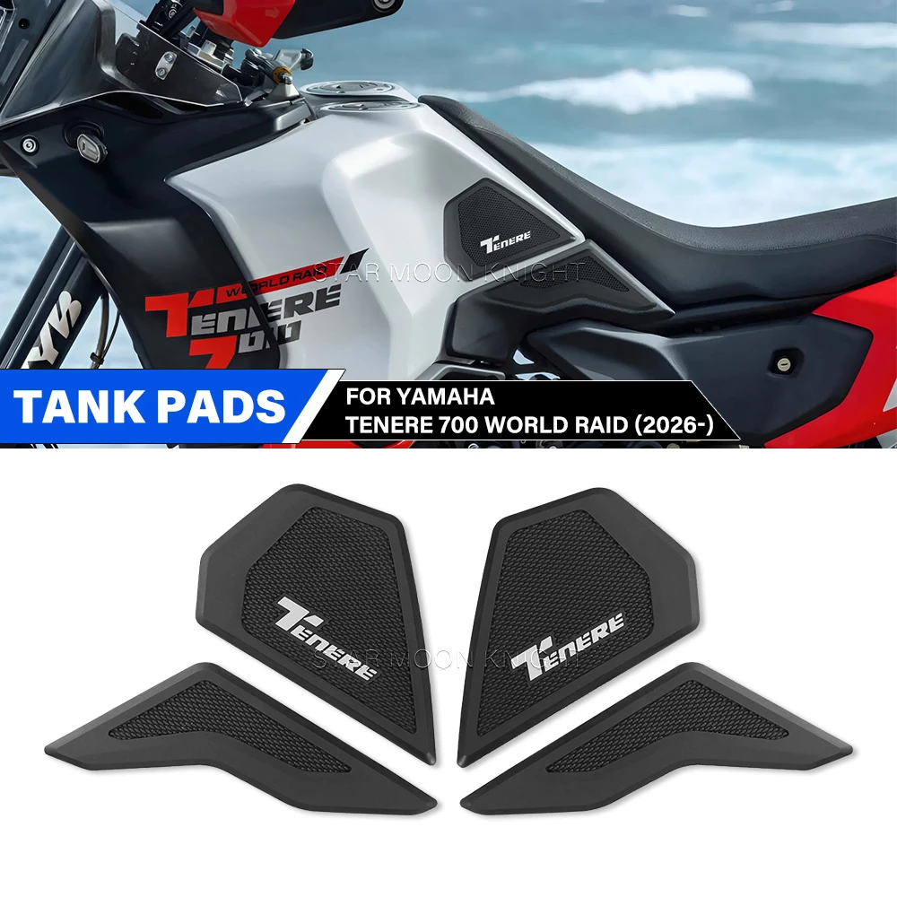 Protetor de Tanque Antiderrapante para Motocicleta, Almofada Lateral para Tanque de Combustível em Borracha para Yamaha Tenere 700 World Raid 2026+