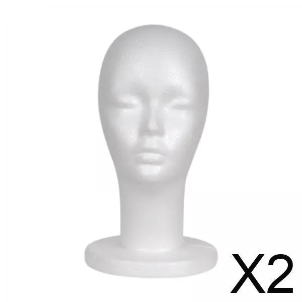 

2x Foam Mannequin Head ,Hat Stand Holder, Headdress Multipurpose Smooth Head Stand Hairpieces Display Holder, for Hat Shop