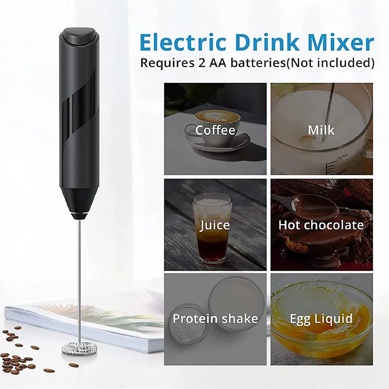 Mini elektryczny spieniacz do mleka Blender bezprzewodowy ubijaczka, rózga kawy ręczny trzepaczka do jajek Cappuccino spieniacz mikser kuchnia