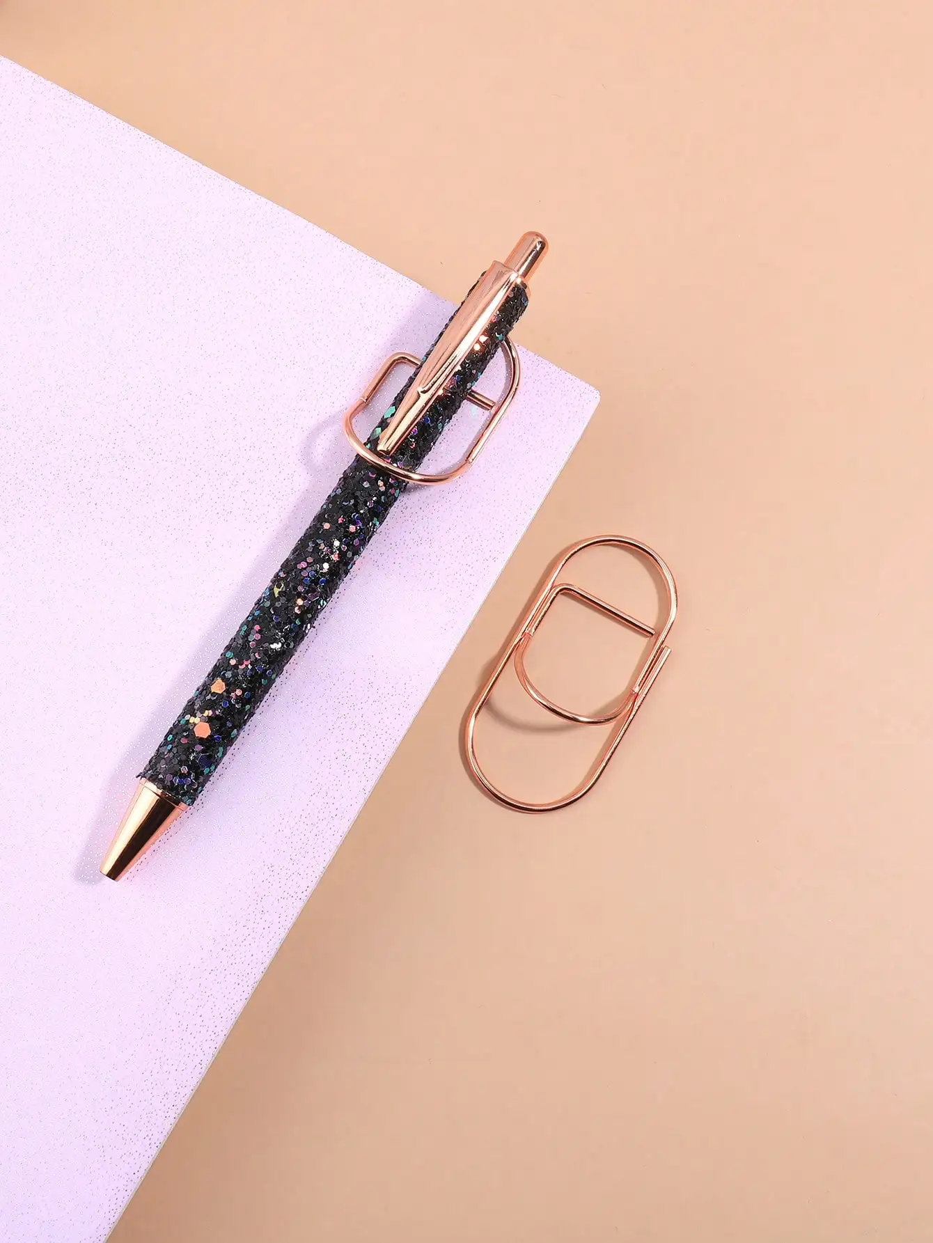 Mehrfarbiger Metall-Schreibstift-Clip - Kreativer Multifunktionaler Tragbarer Notizbuch-Zubehör Büro-Schul-Schreibwaren-Organizer-Clip – Detail 6