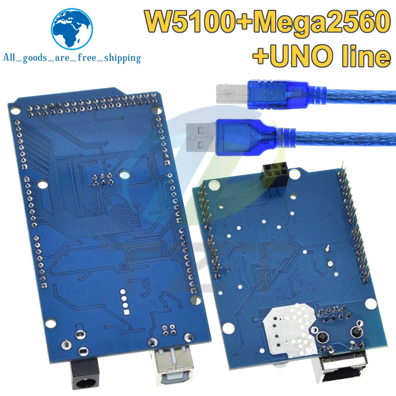 Imagem -05 - Placa de Expansão de Rede Tzt-uno Ethernet W5100 Cartão sd Shield para Arduino Mega 2560 r3 Mega 2560 Rev3