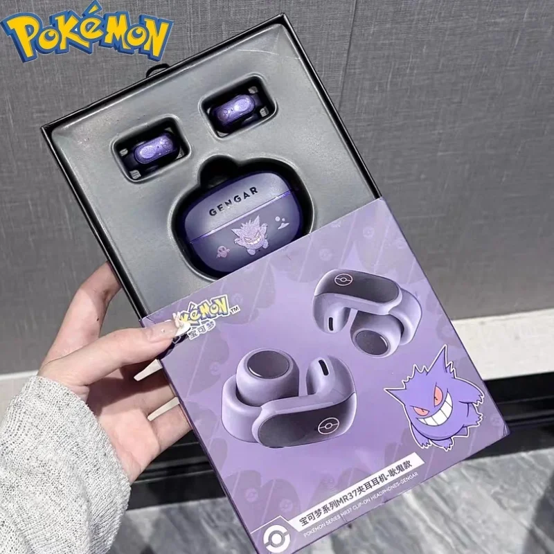 gengar-pokemon-anime-bluetooth-headset-ear-clip-style-not-reduction-hifi-stereo-game-wireless-sport-earbuds-high-endurance-toys