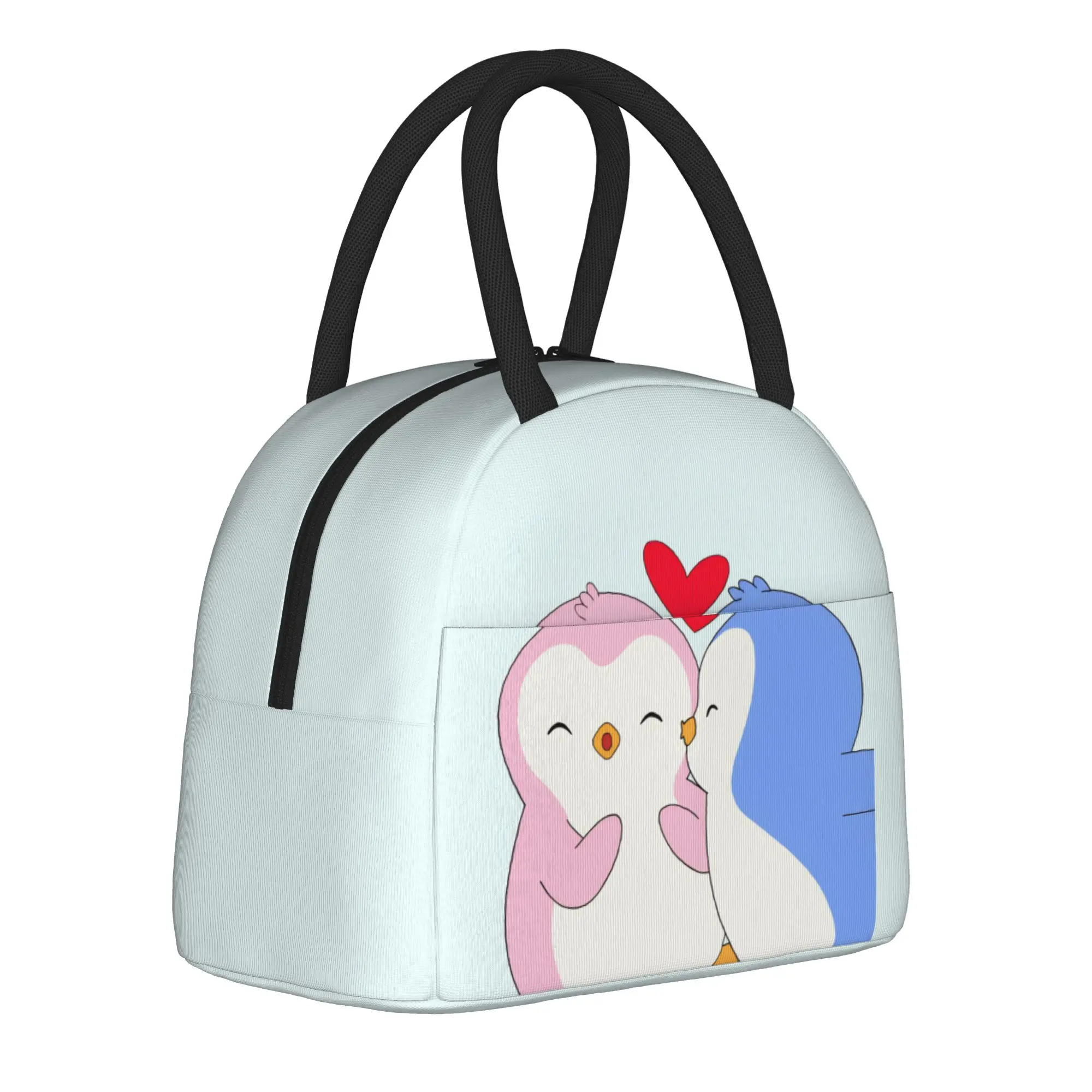 P-Pudgy Penguin Cute Couple Insulated Lunch Bag Leakproof Cartoon Reusable Thermal Bag Tote Lunch Box Office  Picnic Food Bag