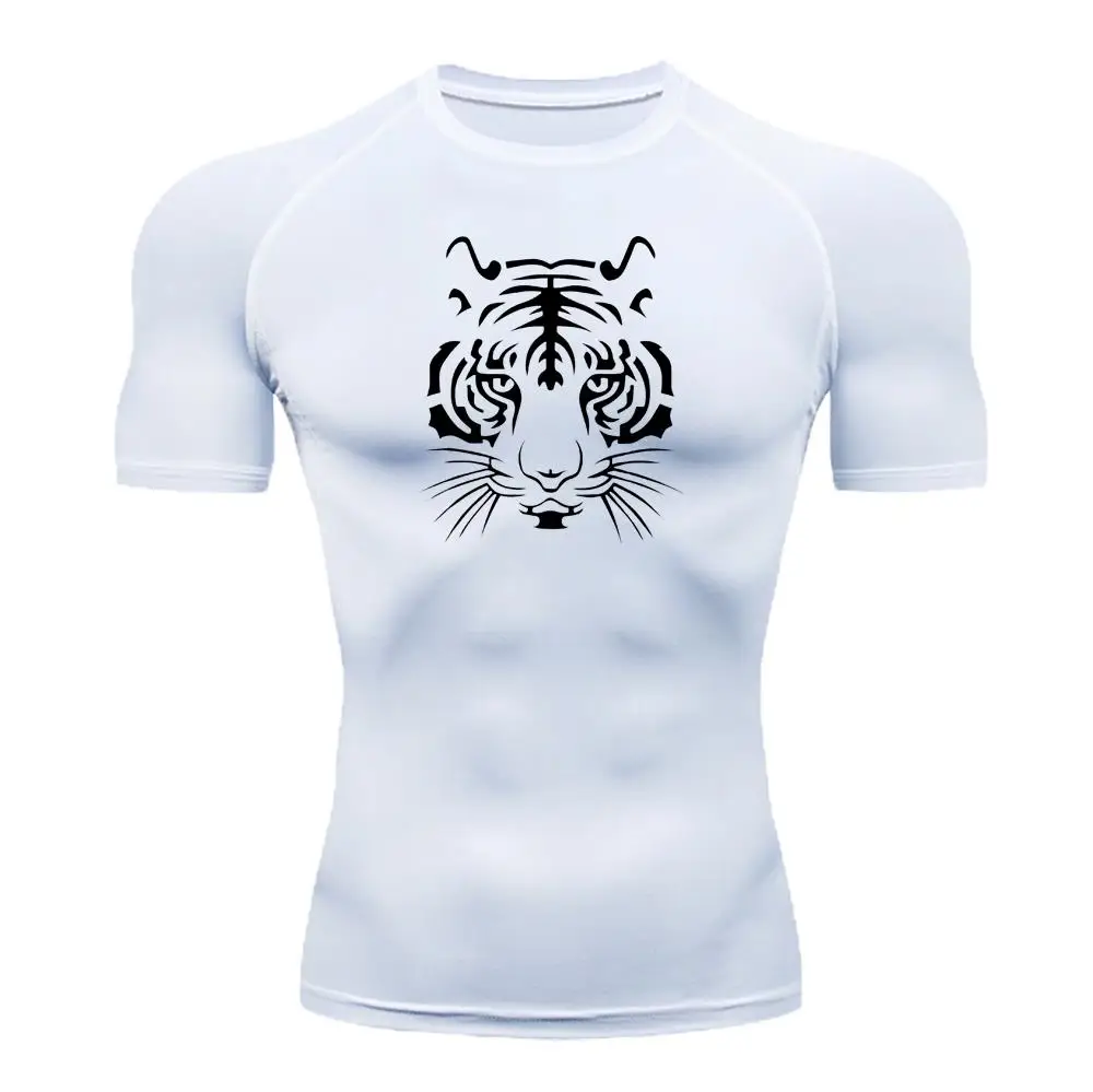 Compression Shirt Mens Running T-Shirt Quick-Drying Fitness Sportswear Gym Sports Short Sleeve Breathable Tops