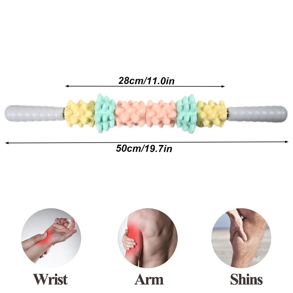 Fascia Muscle Roller Massager-Fascia Roller for Cellulite&Sore Muscles-Neck,Leg,Back,Body Roller Deep Tissue Massage Stick Tools