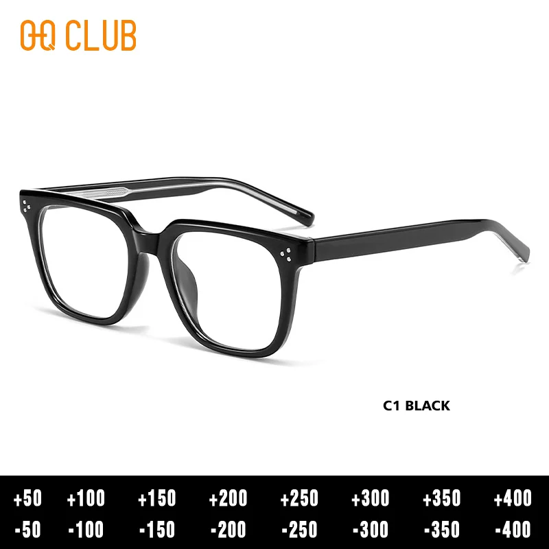O-Q CLUB Square Eyeglasses Women's Grade Glasses Man Style Blue Light Intelligent Progressive Multifocal Lenses to Read Eyewear