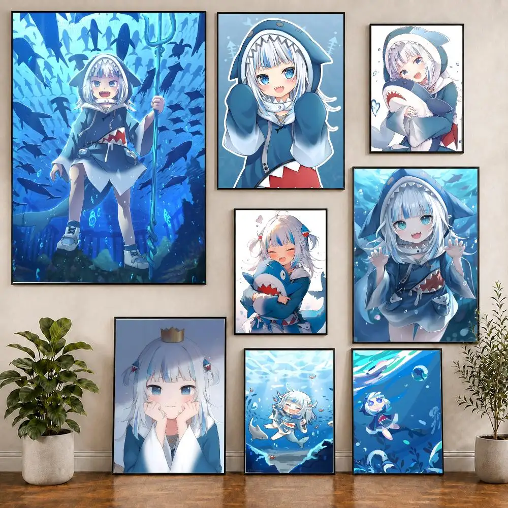 Virtual Youtuber Avatar G-Gawr Gura Poster Creative Indoor Decorative Artwork & Modern Home Decor