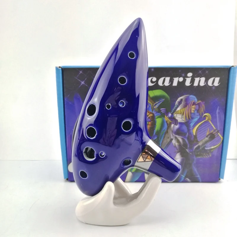 The Legend of Zelda Ocarina of Time 12-hole Alto C Ceramic Flute Action Figures Musical Instruments Toy Gift