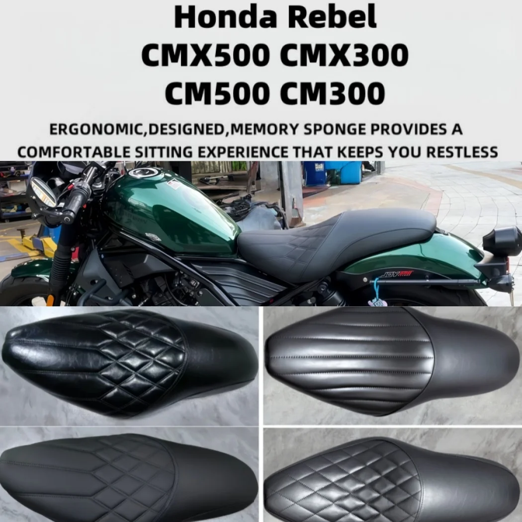 

Universal Motorcycle Two-up Seat Driver Front Rear Passenger Seat Covers Cushion Pad For Honda Rebel CMX500 CMX300 CM500 CM300