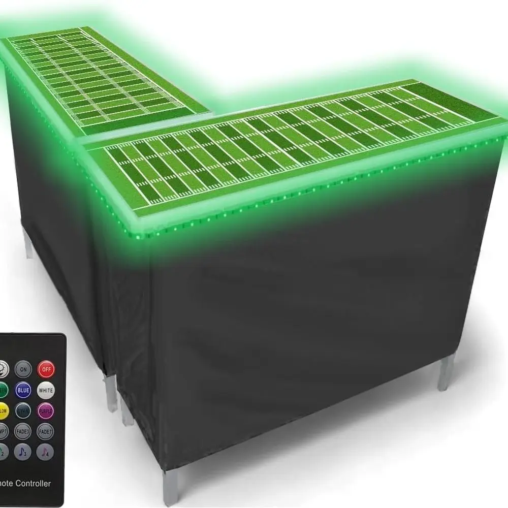 

Portable Double Bar wLED Lights, Wireless Remote, 2 Bar Skirts, Storage Shelf, Carrying Case - Football