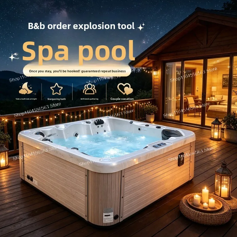 Villa Outdoor Spa Bath Large Smart Heated Swimming Bath Hot Spring Spa Surfing Massage Water Running