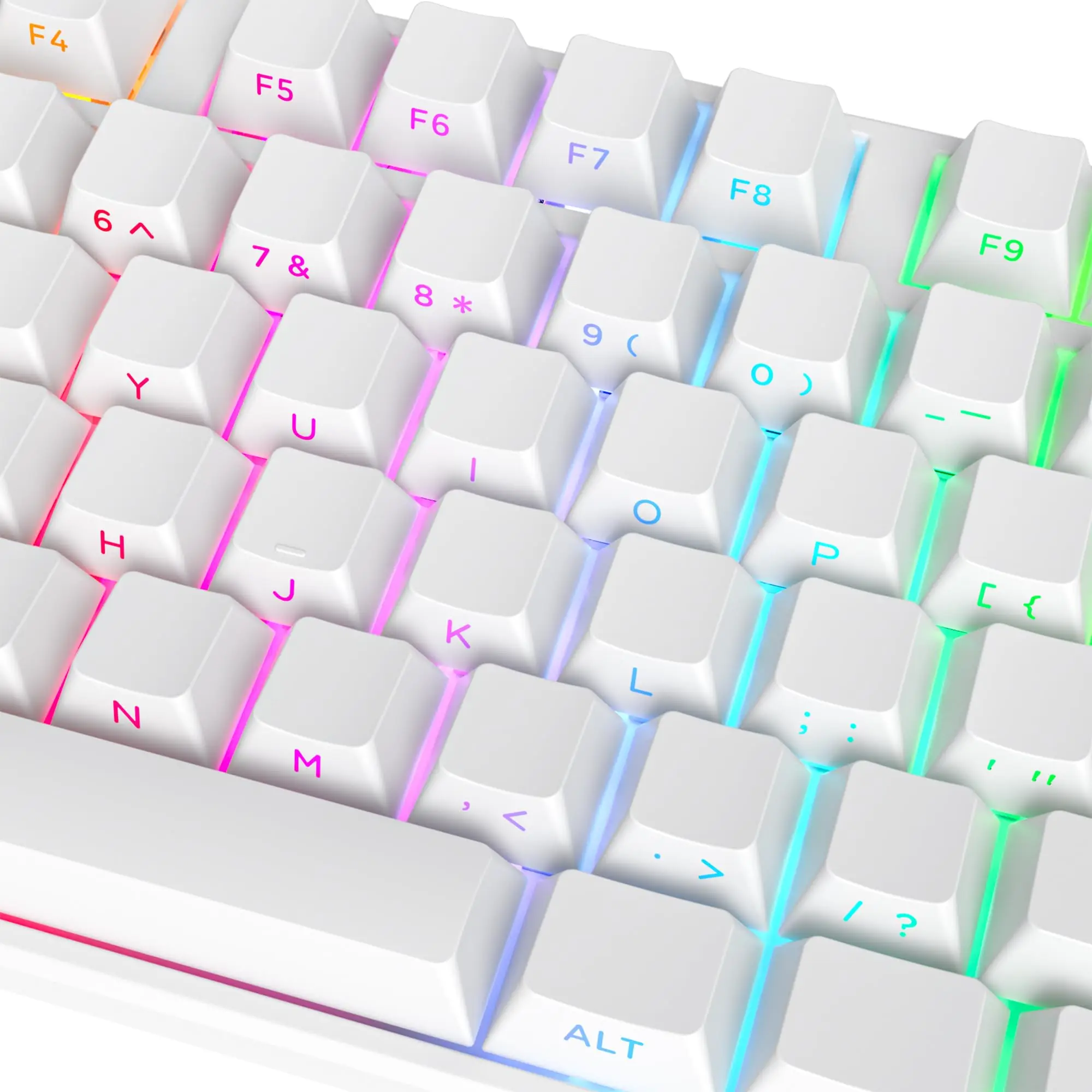 OEM Profile PBT Keycap White Side Printed Keycap Double Shot Shine Through Keycaps 136 Keys for MX Switches Mechanical Keyboards