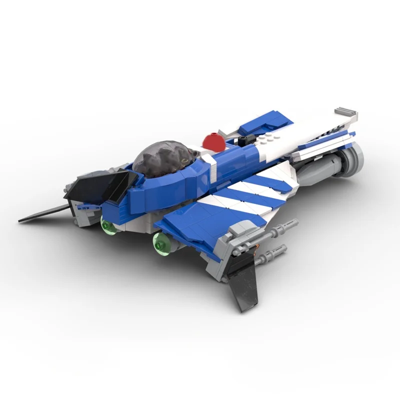 410pcs MOC Anakin Skywalker's Azure Angel Modified Delta-7 Aethersprite-class Anakin Skywalker Star Battle Model Building Blocks