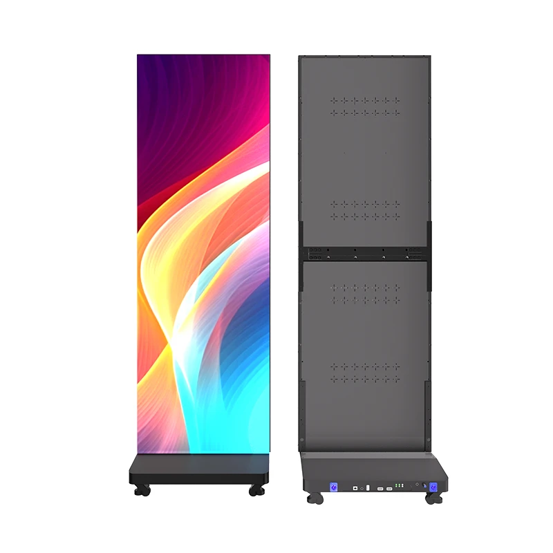 Factory Direct Easy Setup P1.8 P2 P2.5Indoor Poster LED Display Screen Lightweight Design Foldable Vertical Stand LED Video Wall