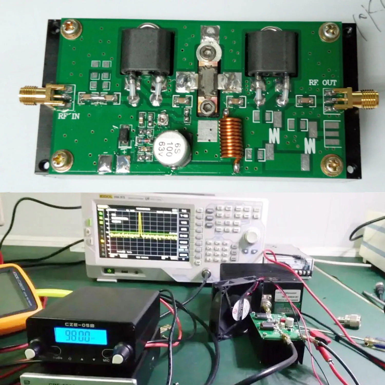 Imagem -06 - Kits de Amplificador de Potência rf Vhf fm Amplificadores Lineares Classab para Rádio Ham Transmissor Transceptor Walkie-talkie 70200m 45w