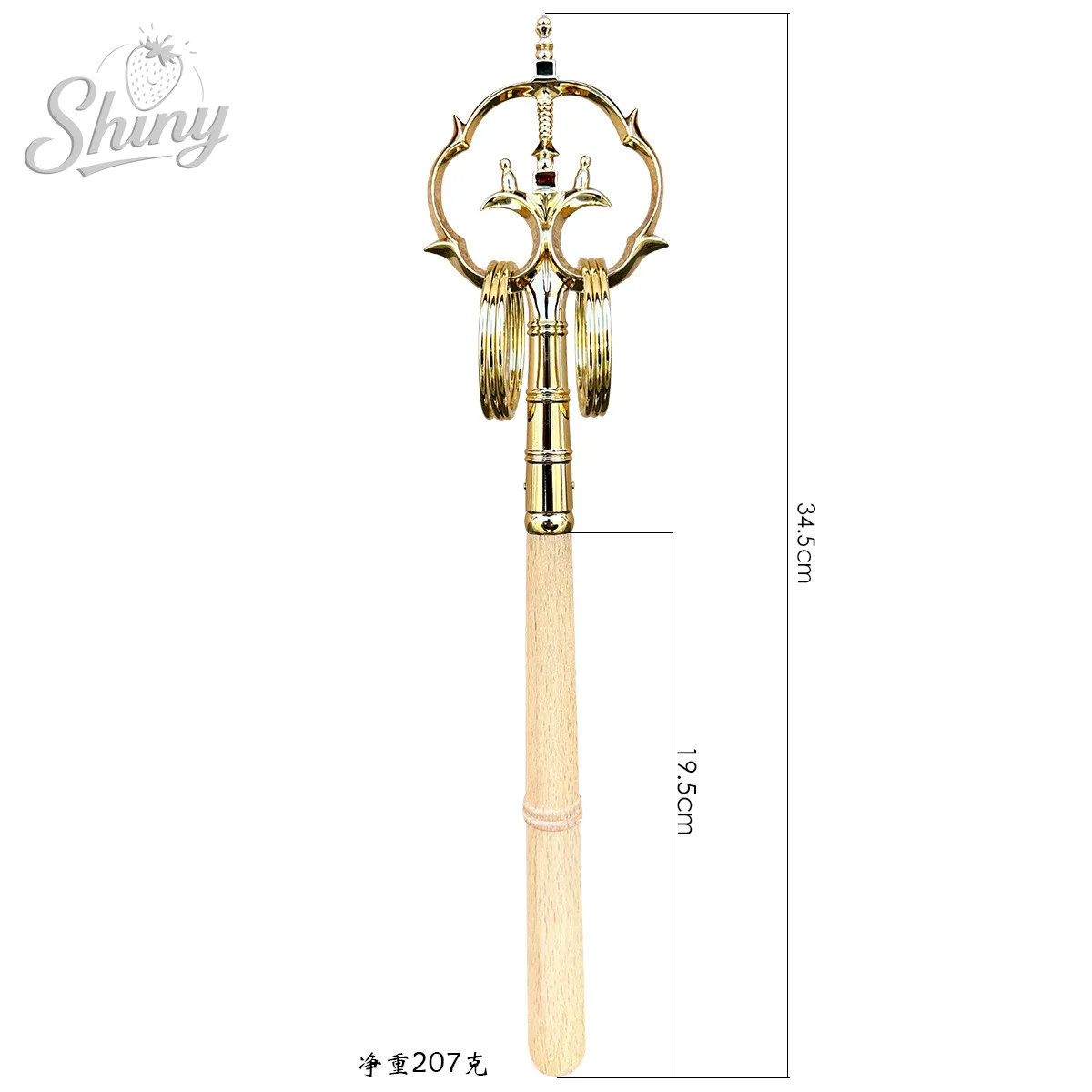Fournitures d'articles bouddhistes, personnel du moine en cuivre fait à la main, Khakkhara, personnel du moine tibétain, Hall bouddhiste, offres de niche bouddhiste