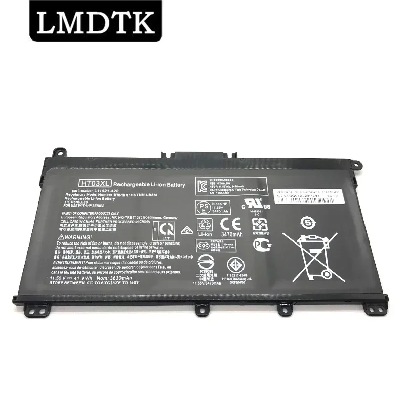 LMDTK New HT03XL Laptop Battery for  HP Pavilion 14-CE0001LA 14-CE0014TU 14-CE0010CA HSTNN-LB8L L11421-421 250 255 G7 Series