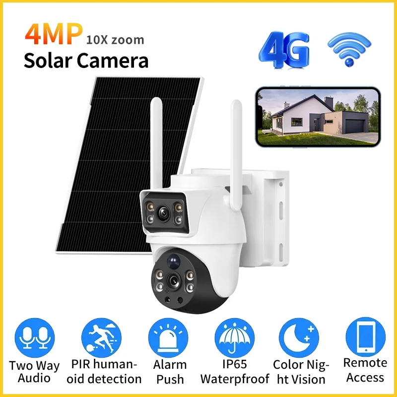 

V380 8MP Dual Lens Outdoor Camera WiFi/4G Security Surveillance System IP Camera with PIR Motion Detection And Night Vision BP9