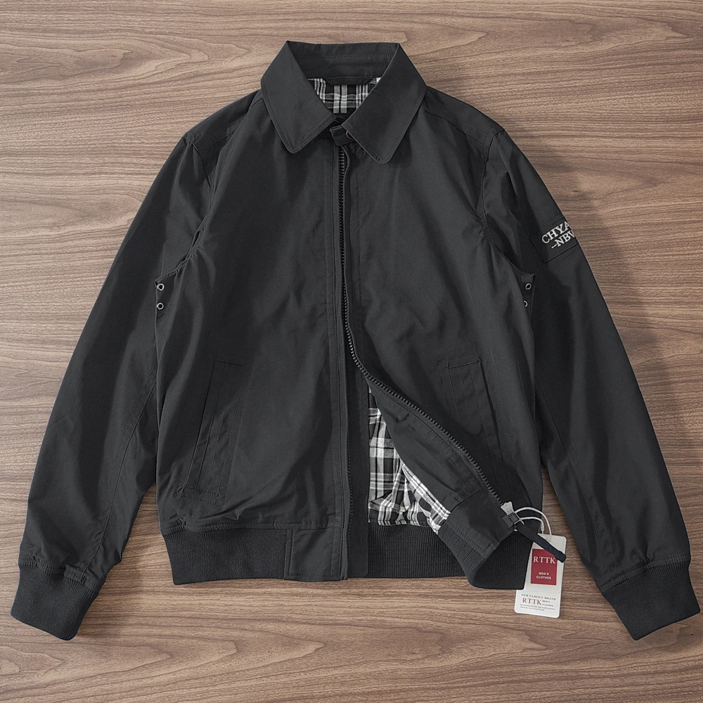 2025 Spring Autumn New American Retro Long Sleeve Lapel Zipper Cargo Jacket Men's Simple High End Business Casual Windproof Coat