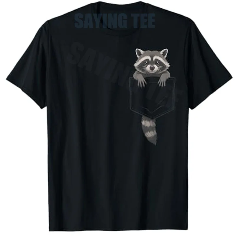 Süße Waschbär-Tasche, lustige Geschenke für Männer und Frauen, Kinder-T-Shirt, Waschbär in der Tasche, Bekleidung, Neuheitsgeschenke, Y2k-Grafik-T-Shirts, Neuheitsgeschenk