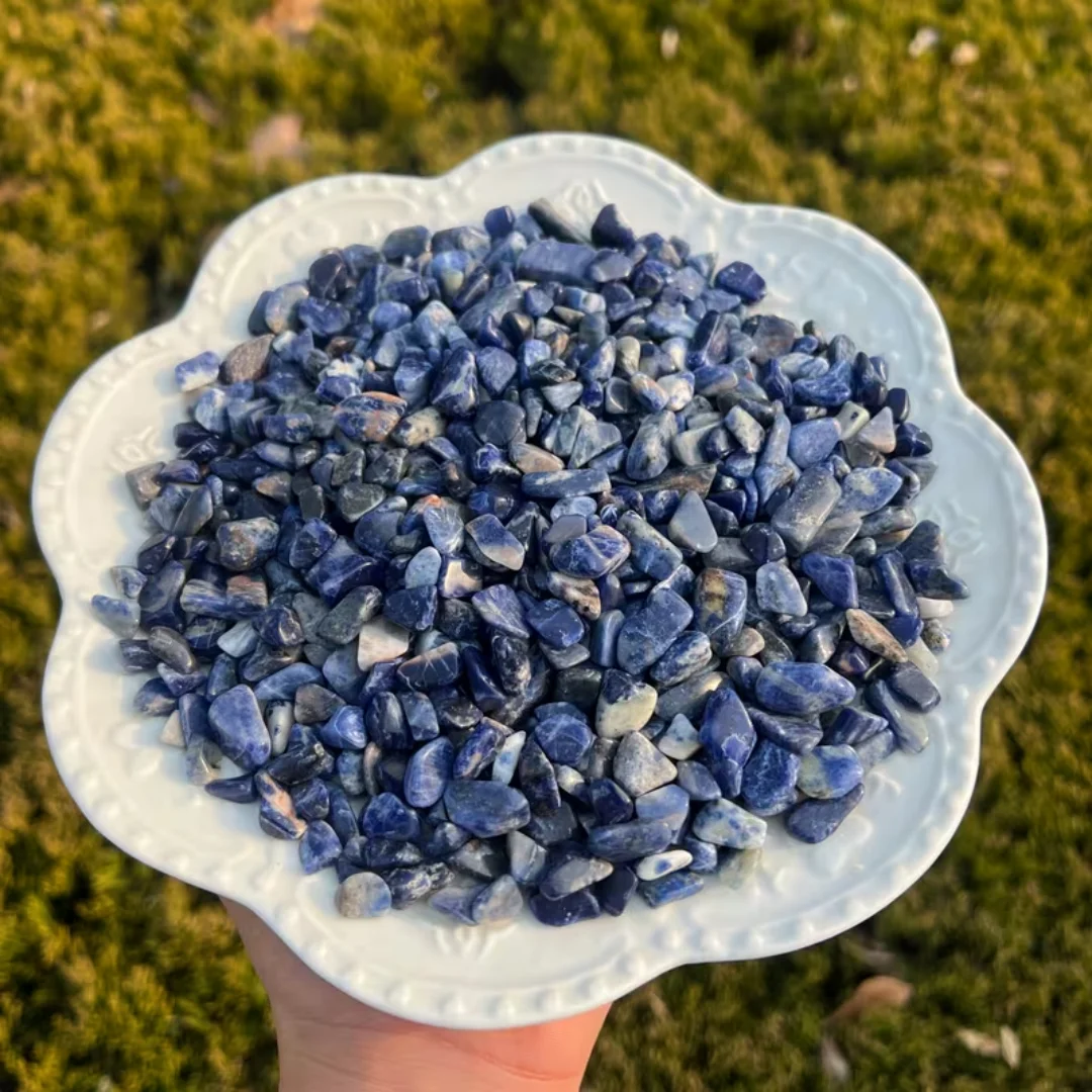 1bag Natural Sodalite Gravel, Suitable for Fish Tanks, Aquarium Scenery, Flower Pots, Indoor Decoration, for Jewelry Making