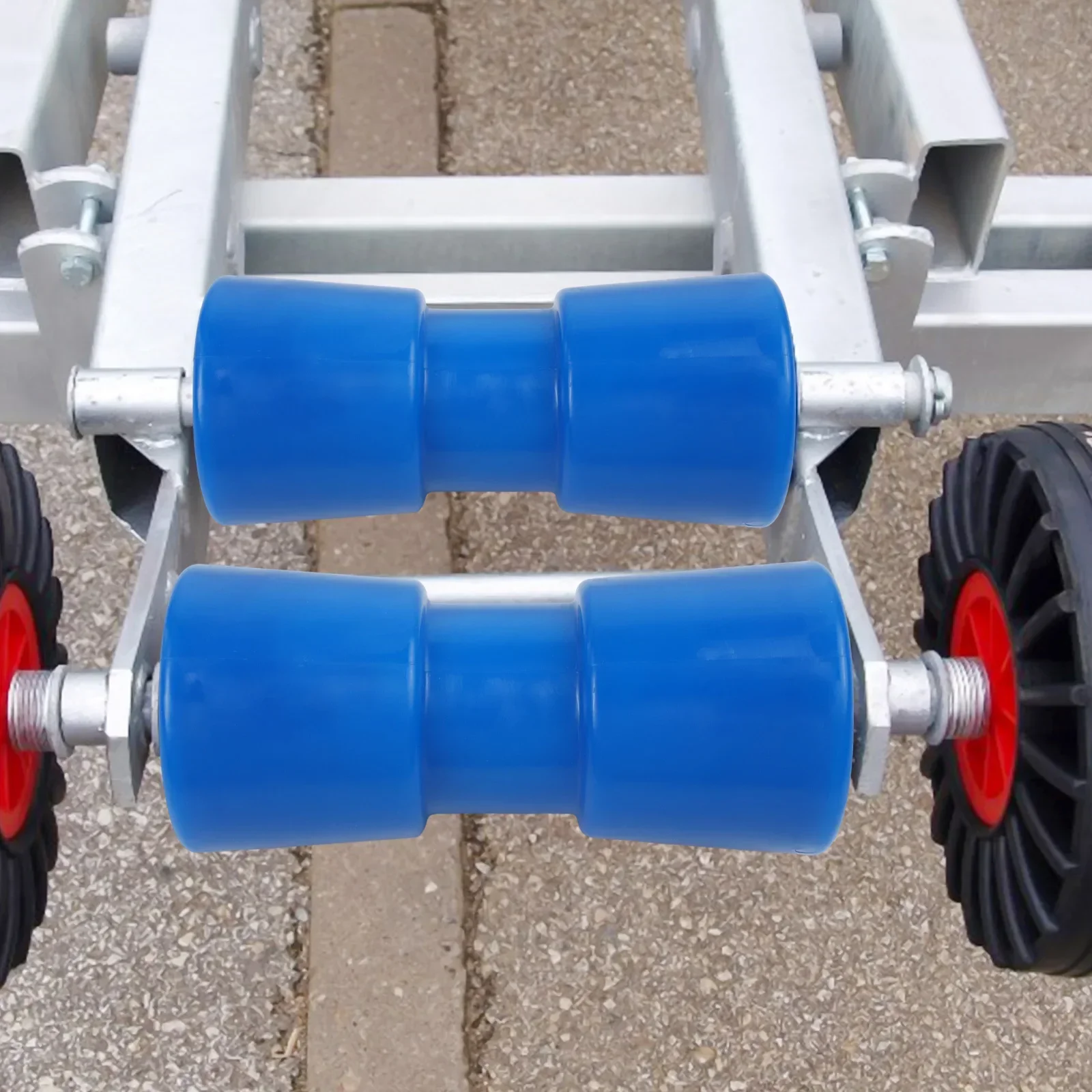 Heavy Duty Roller Boat Trailer Roller Boat Launching Trailer Maintenance Ribbed Roller Design Soft Hull Protection