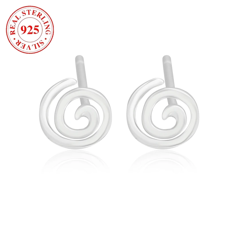 

Женские серьги из стерлингового серебра 925 пробы с геометрическим спиральным символом раковины, гипоаллергенные, подходят для модных женских украшений, подарок