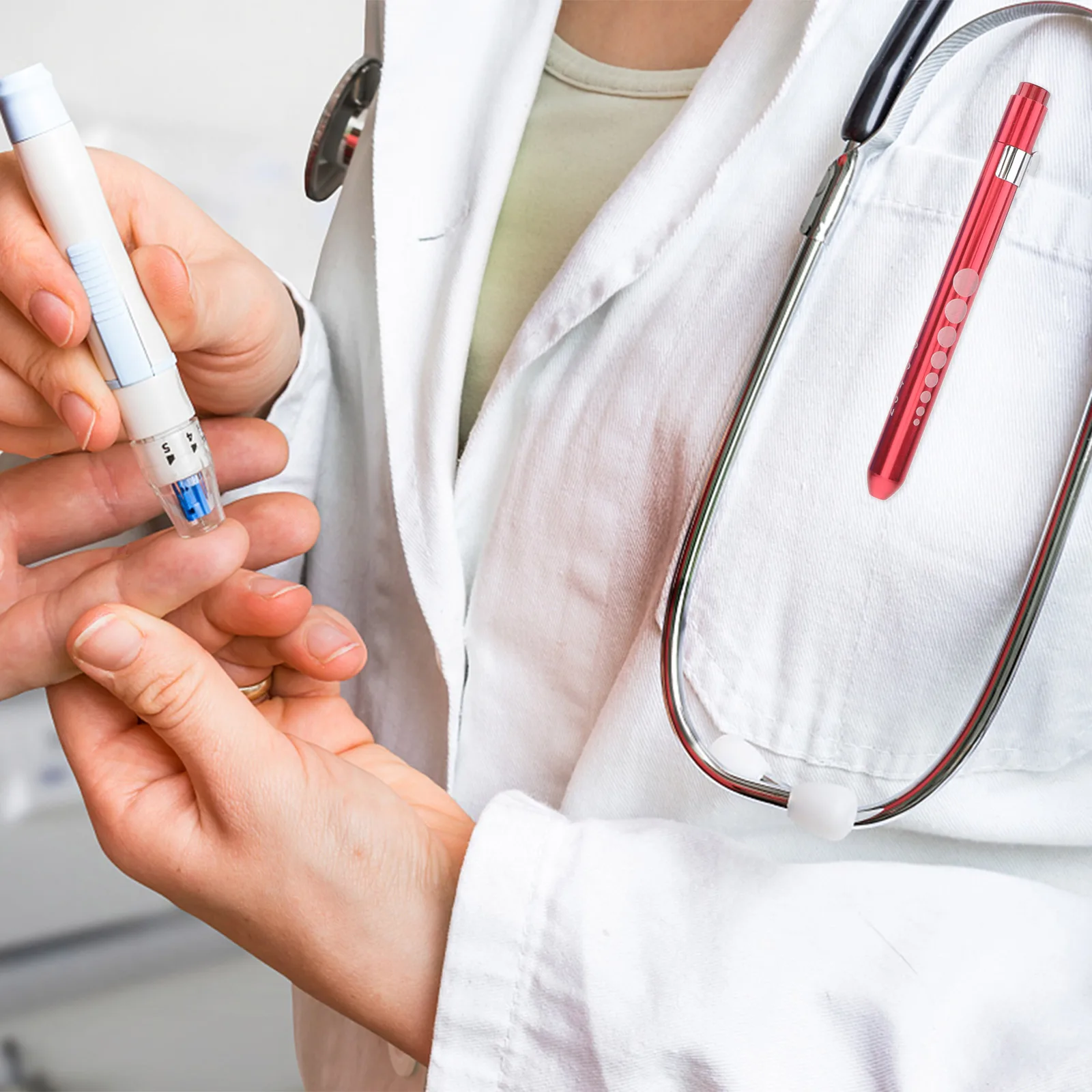 

3pcs Led Reusable Diagnostic Pocket Clip White Light Aluminum Alloy 13.5Cm Pre-Focused Pinpoint Lens Bright