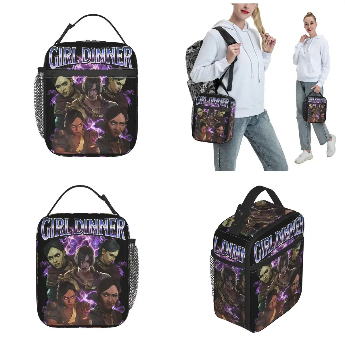 Arcane Jinx Thermal Insulated Lunch Bags for Travel Reusable Food Bag Men Women Cooler Thermal Lunch Boxes