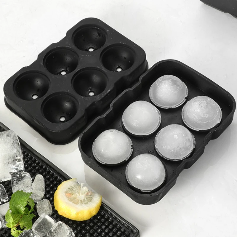 6-Gitter-Silikon-Eisball-Formen, große Tablettform, Eismaschine, langlebig, für Bar, Pub, Whiskey, Cocktail, Eisblock, Modell, Küchenzubehör
