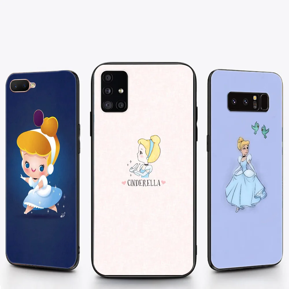 G-37 Cinderella Black Soft Silicone Case for Realme 3 3i 5 5i 6 6i 7 7i 8 8i Pro 5G