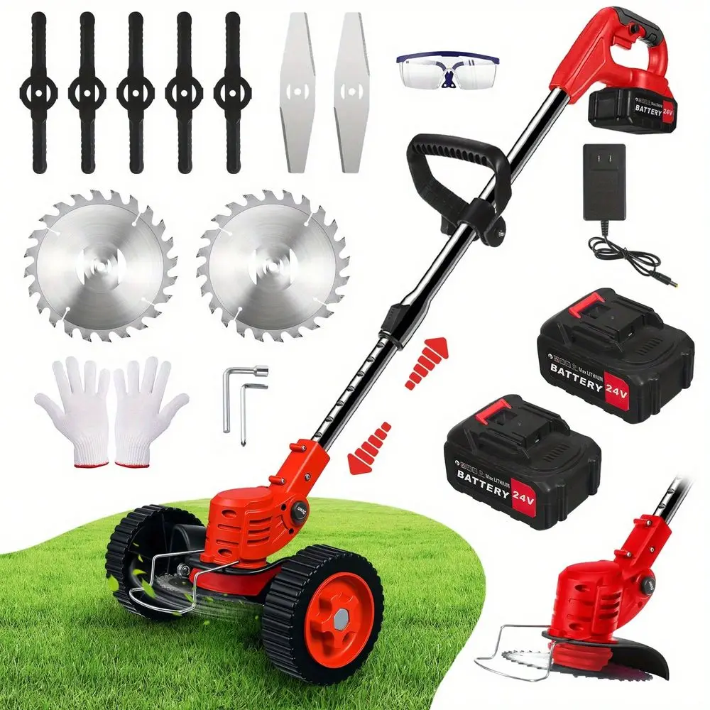 

Multifunctional Cordless Electric Lawn Mower3 Kinds Of BladesStraw Rope, graded, Suitable For Lawns, Courtyards And Gardens,