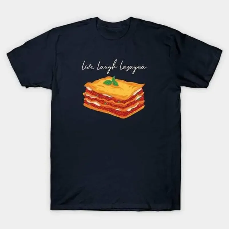 Live Laugh Lasagna T Shirt S 5XL Fast Shipping